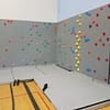 Perspective of installed wooden diy climbing panels produced by Ep Climbing walls