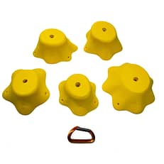 Perspective view of 5 XL Stumps climbing holds produced and sold by EP Climbing walls