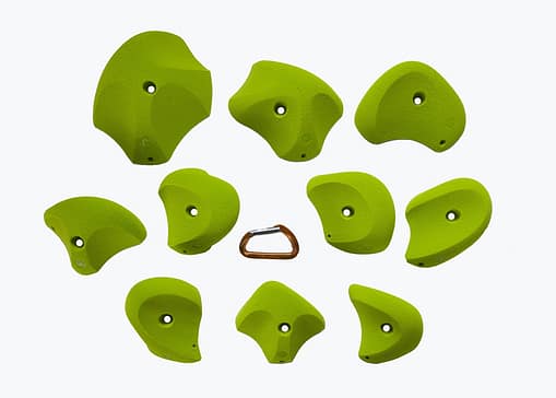 Top View of Large station Jugs climbing holds produced and sold by EP Climbing Walls