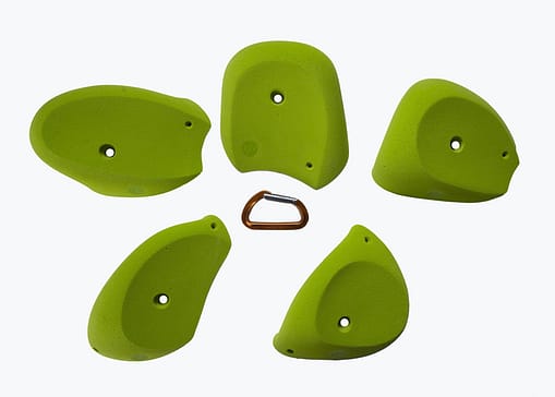 Top view of 5 XL station jugs (set-B) climbing holds sold and produced by EP Climbing walls