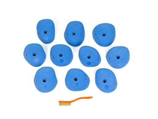Top view of 10 Large Predator Jugs (Set B) hand holds produced and sold by EP Climbing Walls
