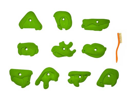 Top view of 10 Large Drifters climbing holds produced and sold by EP Climbing Holds