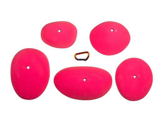 Top View of 5 2XL Throwback Slopers hand holds produced and sold by EP Climbing Walls
