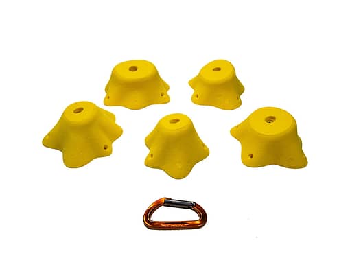 Perspective view of 5 Large Stumps climbing holds produced and sold by EP Climbing Walls