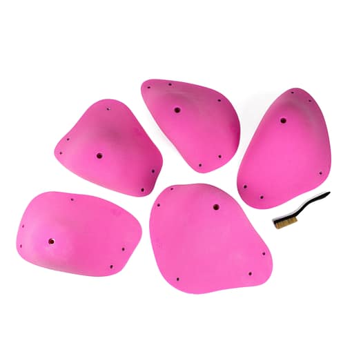 Top view of 5 XL Wrasslers climbing holds produced and sold by EP Climbing