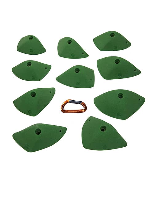 Top view of 10 medium rifts sloper climbing holds produced and sold by EP Climbing Walls